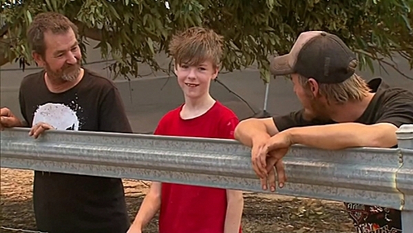 Lucas Sturrock drove to a pre-arranged meeting spot, but it was threatened by fire too