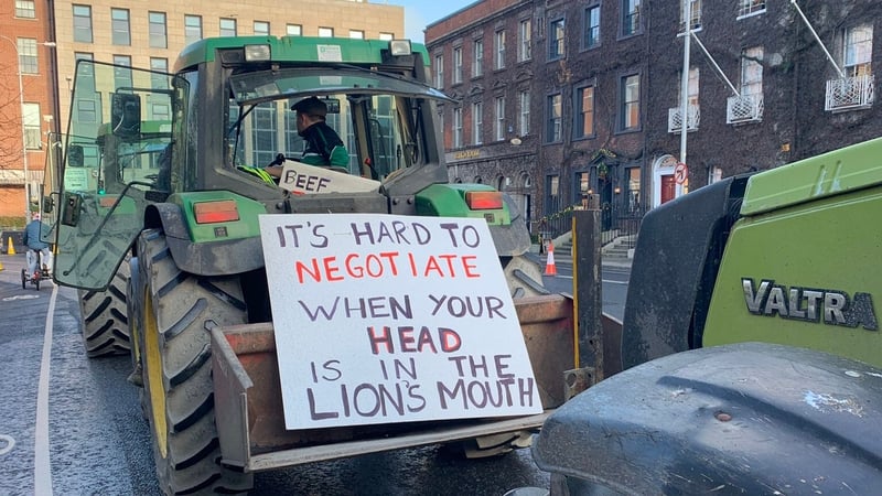 Farmers staging protest at Stephen's Green