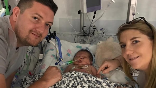 Simon and Sorcha McMahon with baby Henry after his birth