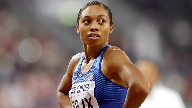 Nike athlete Allyson Felix said she felt pressured to return to the track after giving birth