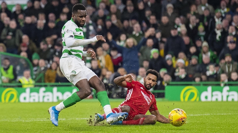 Odsonne Edouard makes it 2-1 to Celtic despite the best efforts of Shay Logan