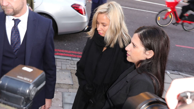 Caroline Flack (centre) at Highbury Corner Magistrates' Court today