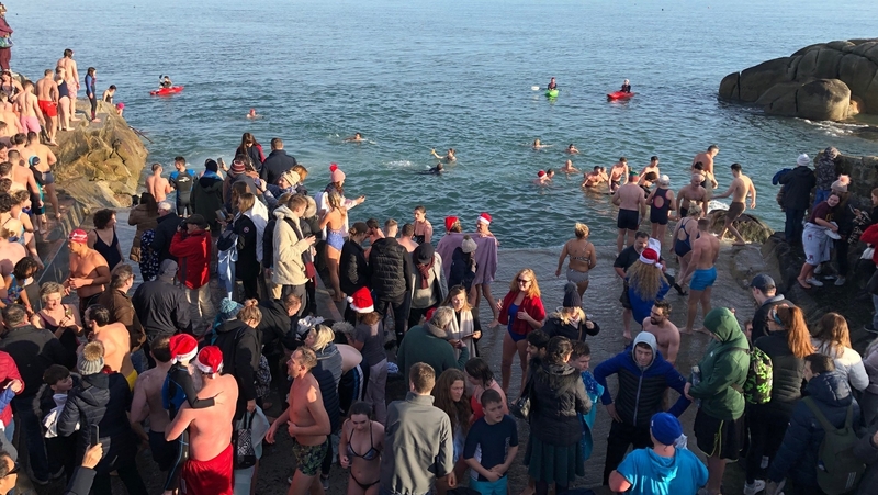 Christmas swimmers take to the water in Sandycove Co Dublin (file image)
