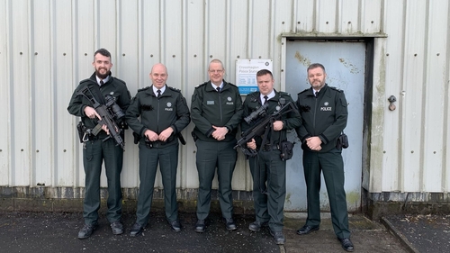 Simon Byrne posted the tweet showing him outside Crossmaglen police station in Co Armagh on Christmas Day