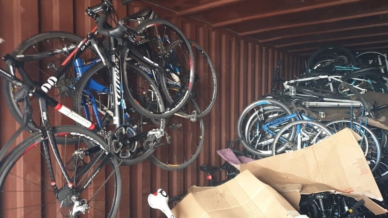 Gardaí discovered 116 bicycles during the search of a container