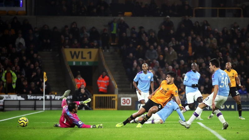 Raul Jimenez (C) scored Wolves' second goal on Friday