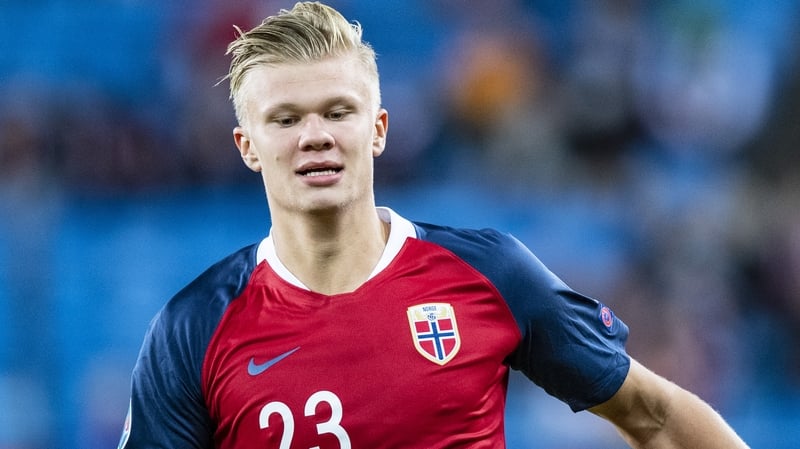 Erling Braut Haaland in action for Norway
