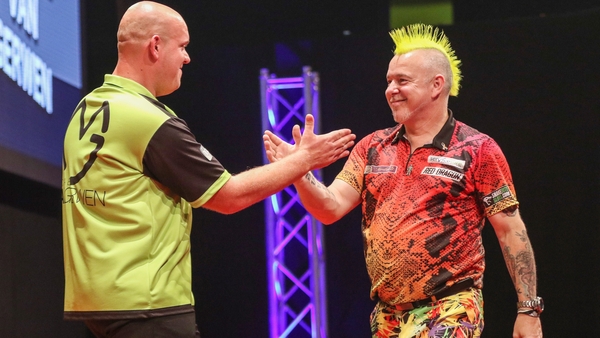 Michael van Gerwen and Peter Wright do battle from 7.15pm on New Year's Day