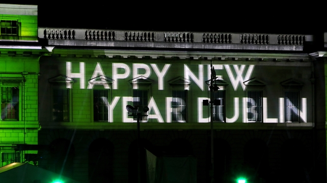 Crowds gathered in Dublin to ring in 2020