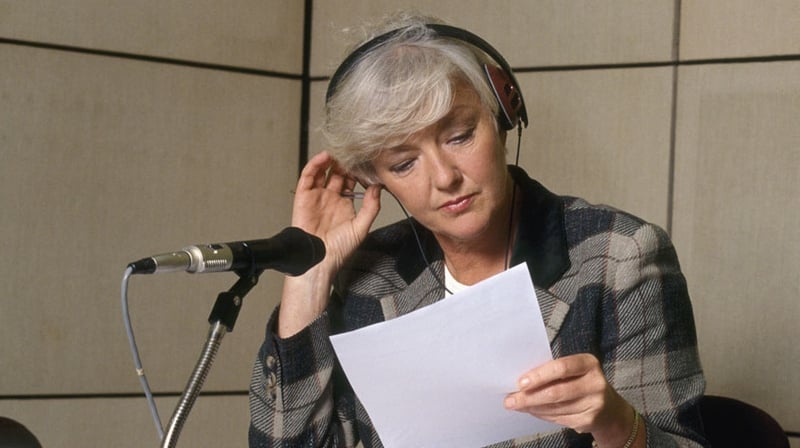 Marian Finucane in studio - she presented her weekend radio programme for nearly two decades
