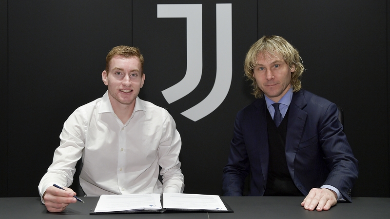 Dejan Kulusevski (L) with Pavel Nedved