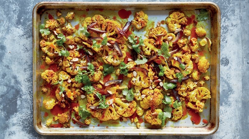 Cauliflower steaks with turmeric & almonds