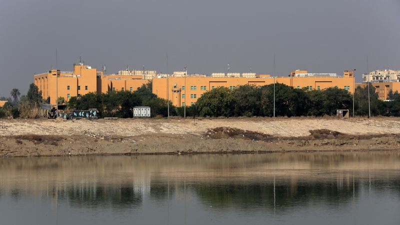 Rockets hit Baghdad's Green Zone enclave where the US embassy (above) is based