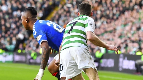 Ryan Christie (R) was found guilty of grabbing Alfredo Morelos