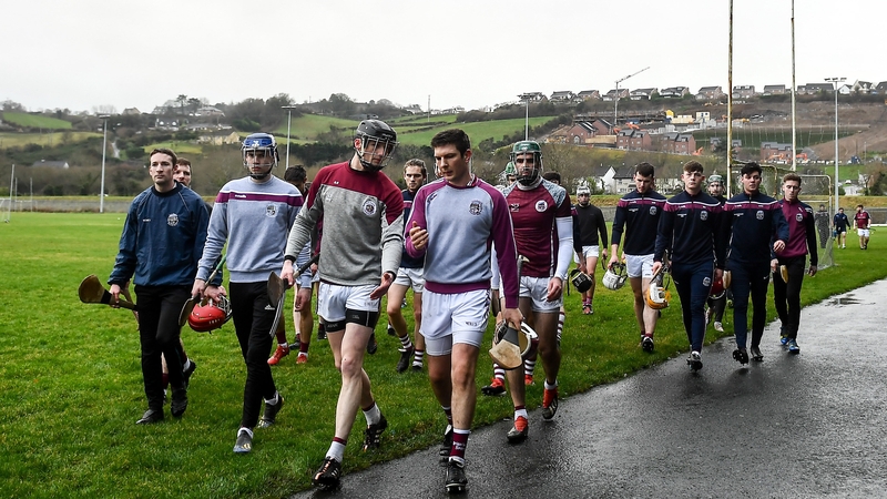 Slaughtneil players before their semi-final against Ballyhale Shamrocks