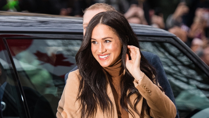The Duchess of Sussex was glowing at Canada House today. Photo: Getty