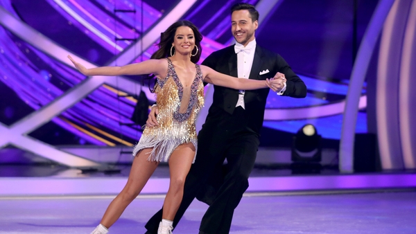 Maura Higgins with her professional partner Alexander Demetriou