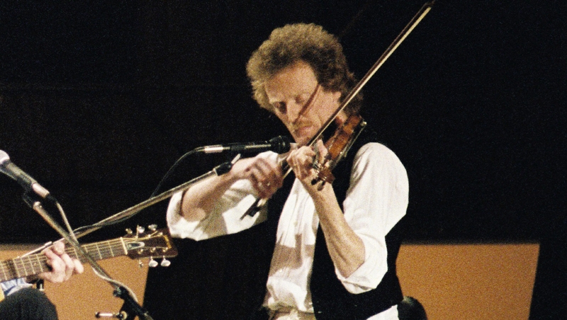Pat Collins on stage with the band Hotfoot in 1983.