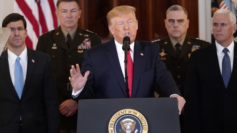 US President Donald Trump gave a televised address at the White House