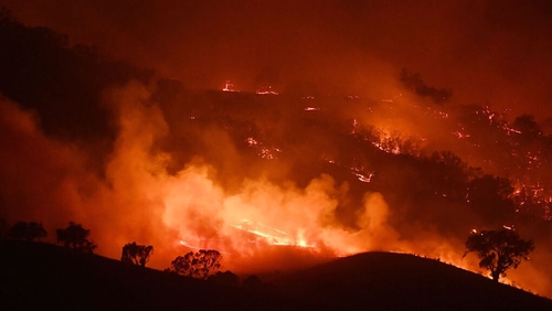A fire in Mount Adrah, New South Wales