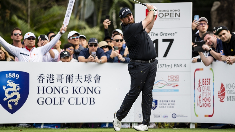 Shane Lowry of Ireland plays a shot during the final round of the Hong Kong Open