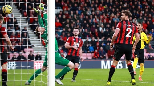 Roberto Pereyra scores past Mark Travers