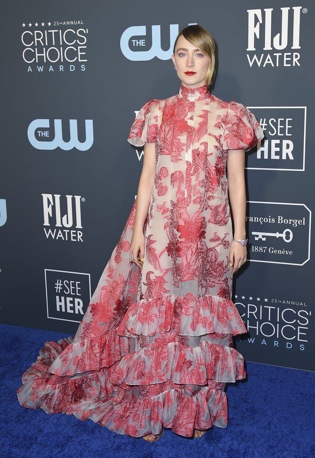 The Irish beauty stunned at the Critics Choice in 2020 wearing a dramatic Erdem gown.