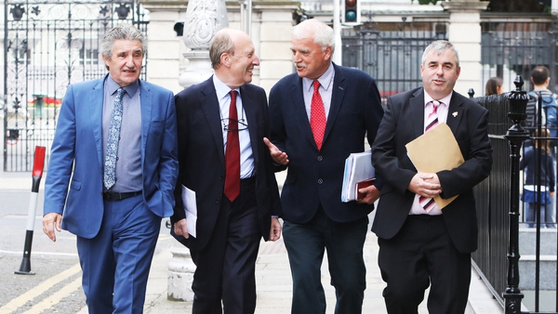 (L-R) John Halligan, Shane Ross, Finian McGrath and Kevin 'Boxer' Moran (Pic: RollingNews.ie)