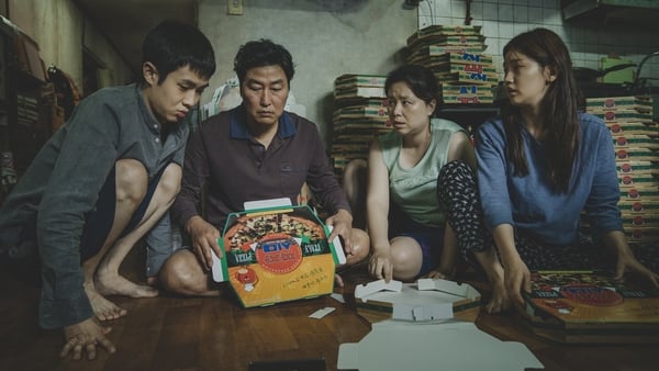 It's a risky climb but they're upwardly mobile: the Kim family in Parasite