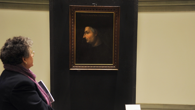 A visitor views a painting of Niccolo Machiavelli by Cristofano dell'Altissimo at Biblioteca Nazionale Centrale di Firenze in Florence. Photo: Laura Lezza/Getty Images