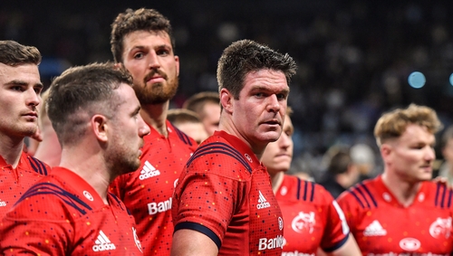 Billy Holland (c) amongst disappointed Munster players