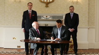 Leo Varadkar held a short meeting with Michael D Higgins this afternoon (Photo: RollingNews.ie)