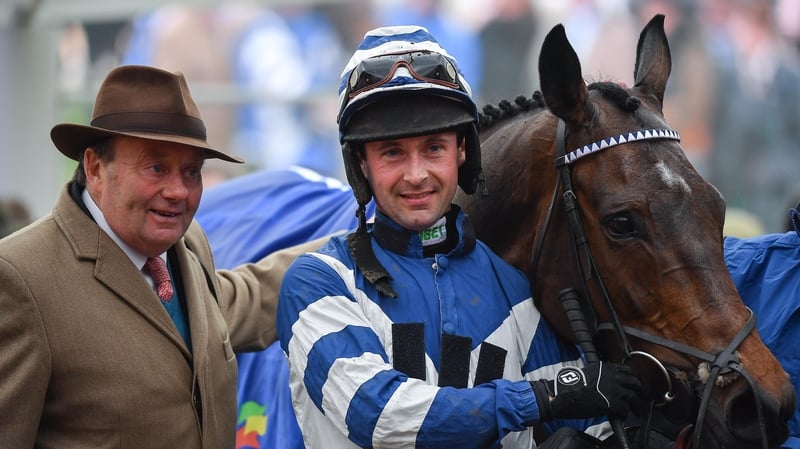 Trainer Nicky Henderson and jockey Nico de Boinville at Cheltenham 2019