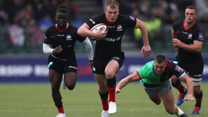 Nick Tompkins in the colours of Saracens