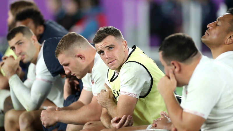 George Ford and his England colleagues dejected during the closing stages of the World Cup final