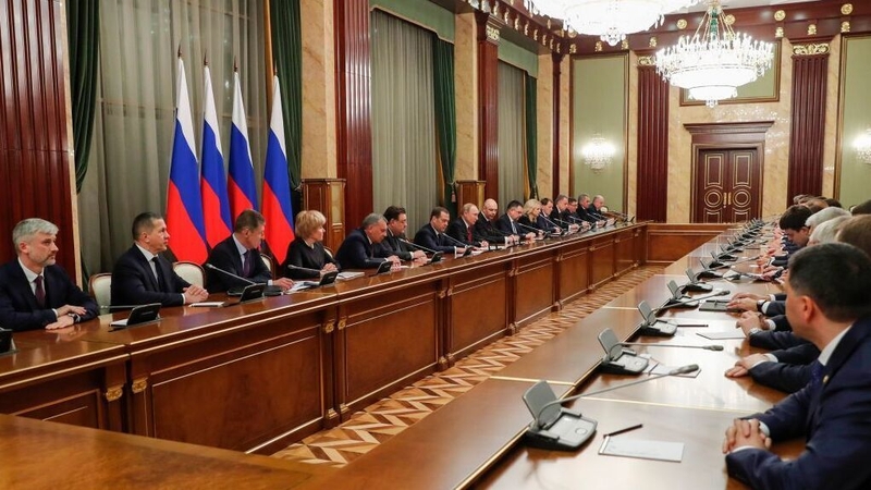Members of the Russian government meeting in Moscow