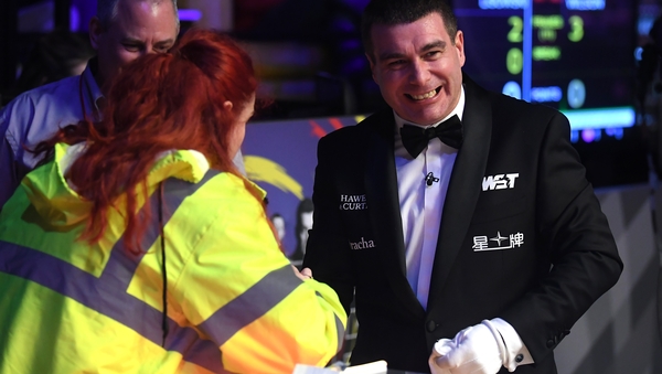 Ben Williams is tended to at Ally Pally