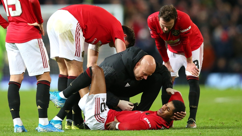 Marcus Rashford lasted just over 15 minutes at Old Trafford before injury intervened