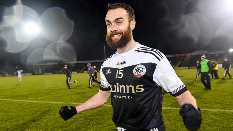 Conor Laverty shows his delight after the win over Ballyboden St Enda's