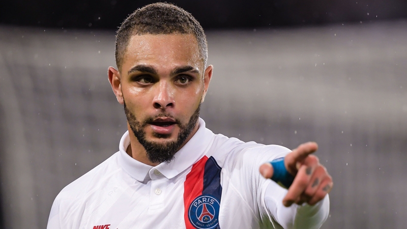 Layvin Kurzawa in Champions League action for PSG