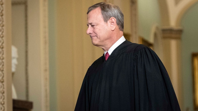 Supreme Court Chief Justice John Roberts arriving at the Senate for the impeachment proceedings