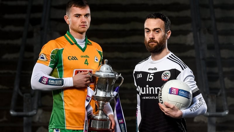 Corofin's Liam Silke, left, and Kilcoo's Conor Laverty ahead of Sunday's decider