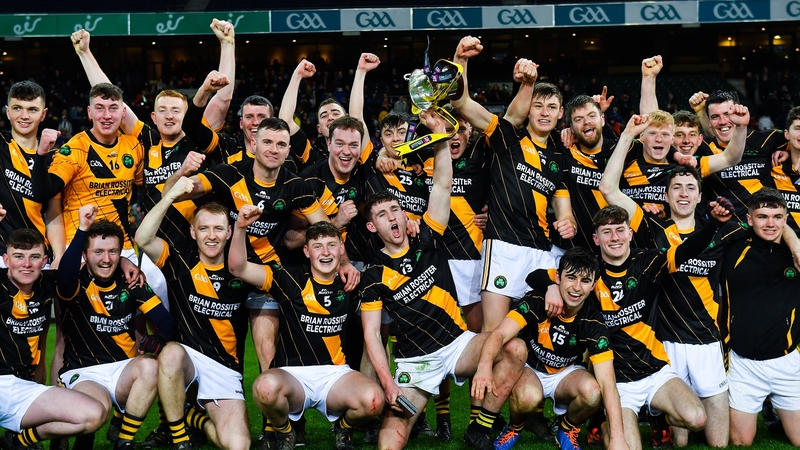 Conahy Shamrocks players celebrate their success in Croke Park
