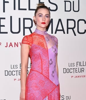 At the Paris premiere of Little Women, Saoirse rocked this colour-clashing look.