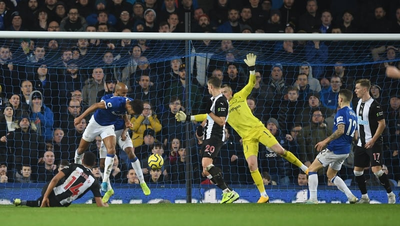Florian Lejeune of Newcastle United scores his team's second goal