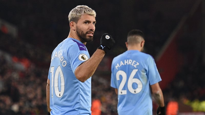 Sergio Aguero has scored 16 league goals for City this season