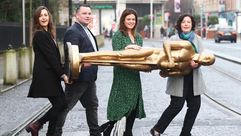 (L-R) Actors Clare Dunne and John Connors, Niamh O'Driscoll, Head of Brand and Marketing at Virgin Media; and Gráinne Humphreys, Festival Director, launching the 2020 Virgin Media Dublin International Film Festival programme
