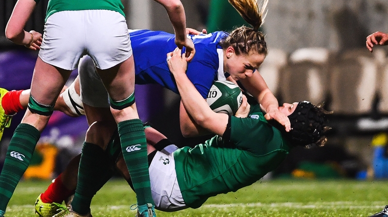 Ciara Griffin takes down Romane Menager of France during last season's clash