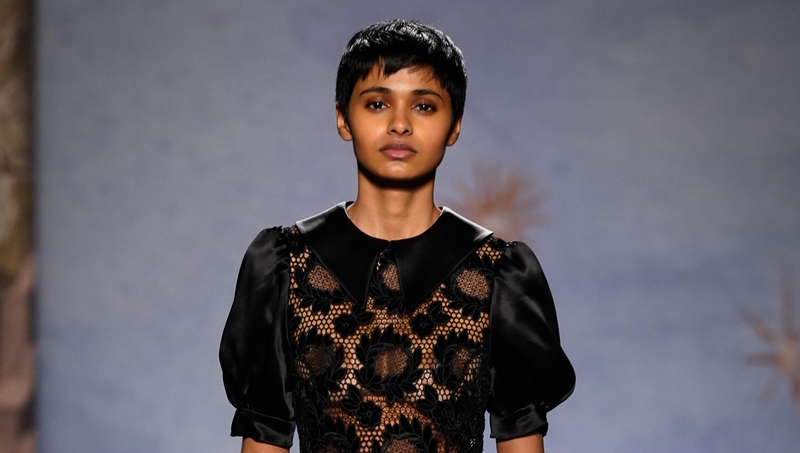 It's all about leather, lace and roses, says Katie Wright. Photo: Shrimps AW19 (Shrimps/PA)