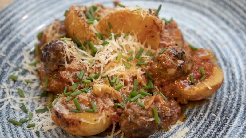 Meatball and Potato Bake